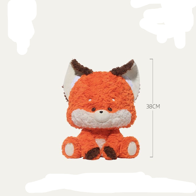 Fox Plush Toy – Oversized Head Sitting Fox, 38cm