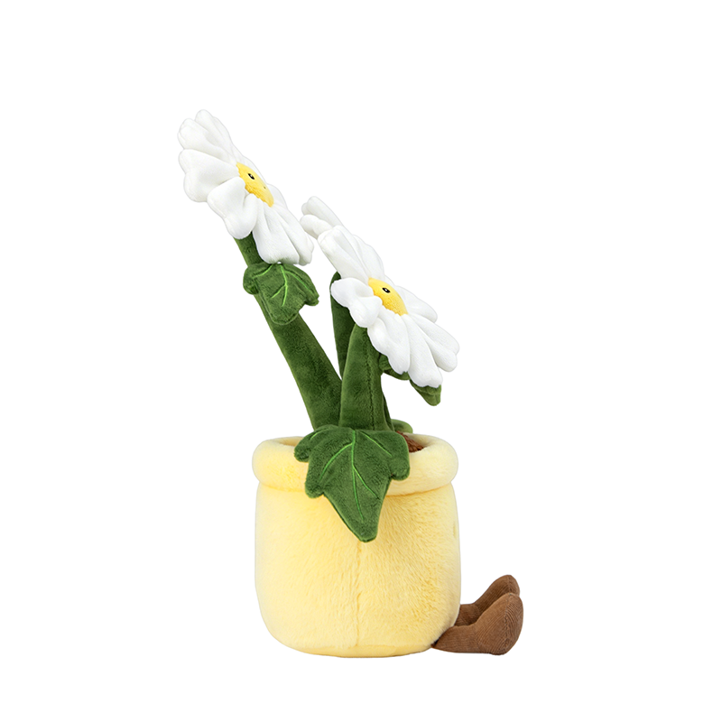 Daisy Flower Pot Plush Toy – Smiling Doll, 30cm