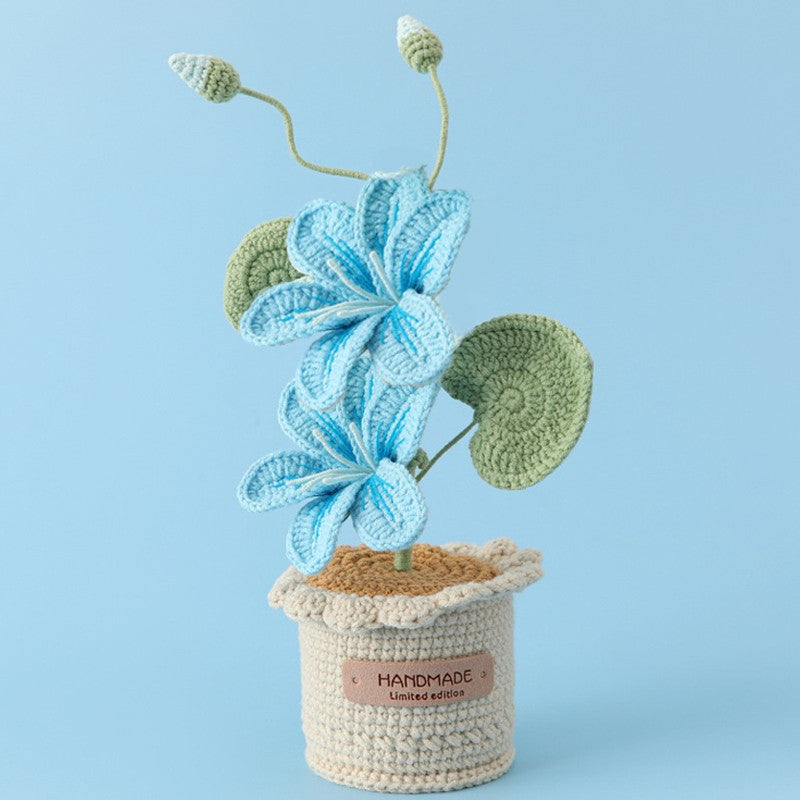 Potted Poinsettia Flower – Artificial Floral Decor
