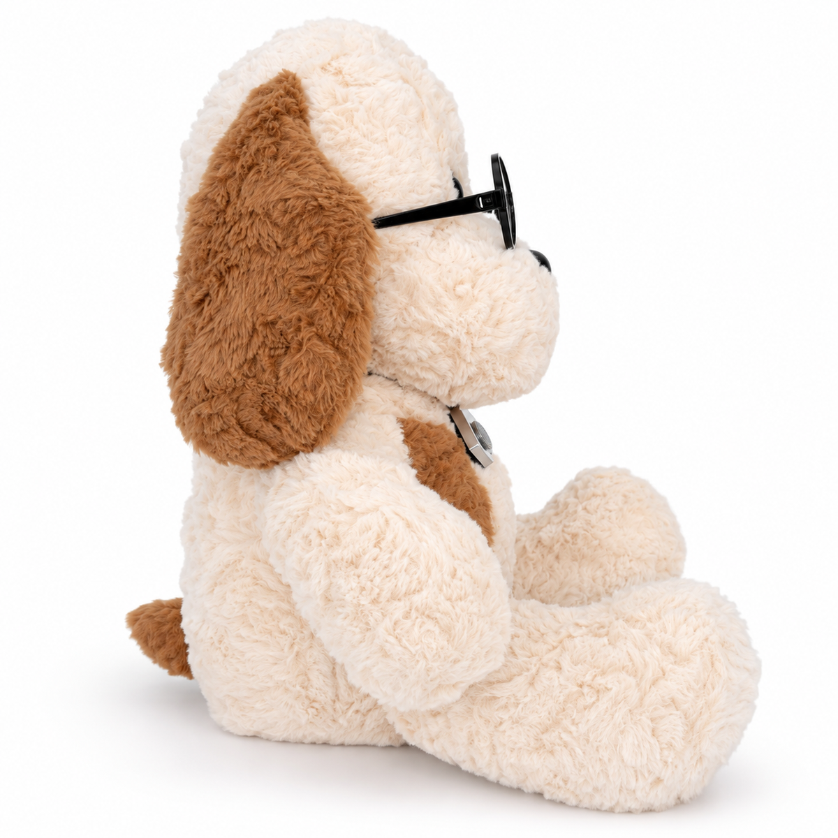 Camera Dog Plush Toy – Shaggy Puppy with Glasses, 45cm
