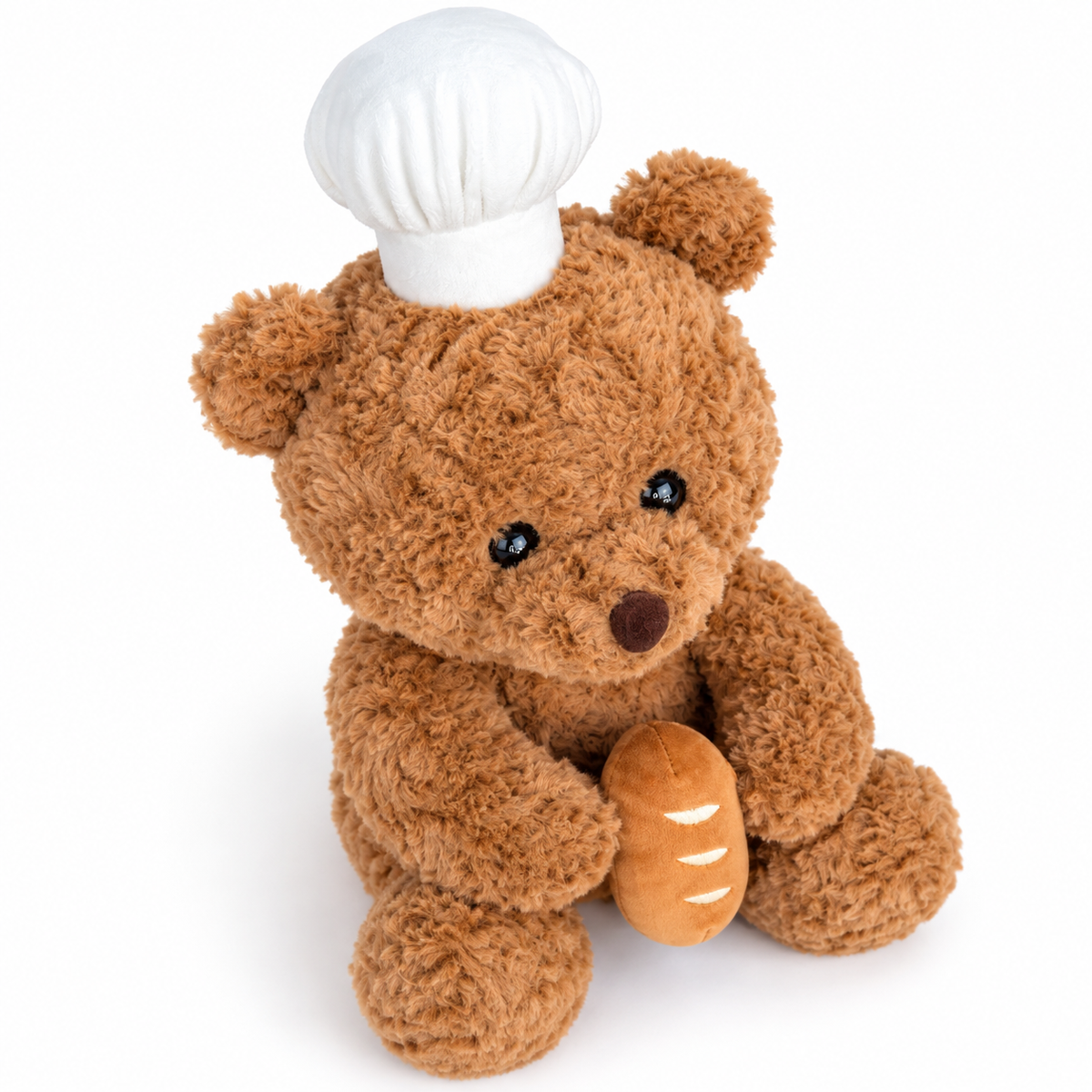 Chef Teddy Bear Plush Toy – Curly Bear with Hat, 45cm