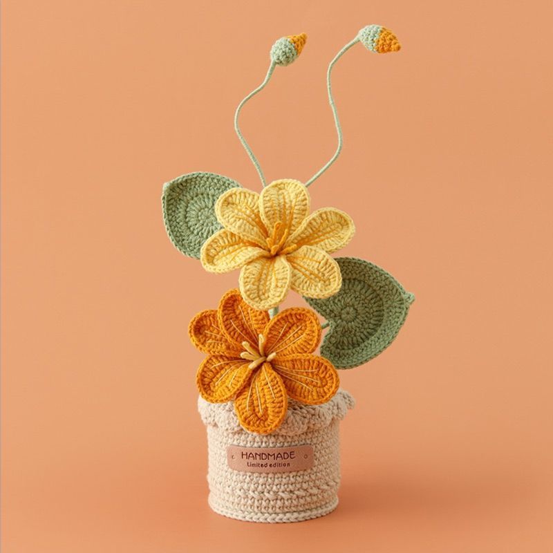 Potted Poinsettia Flower – Artificial Floral Decor