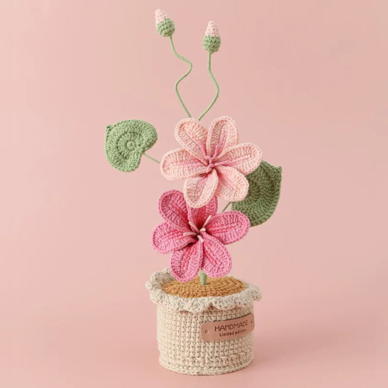 Potted Poinsettia Flower – Artificial Floral Decor