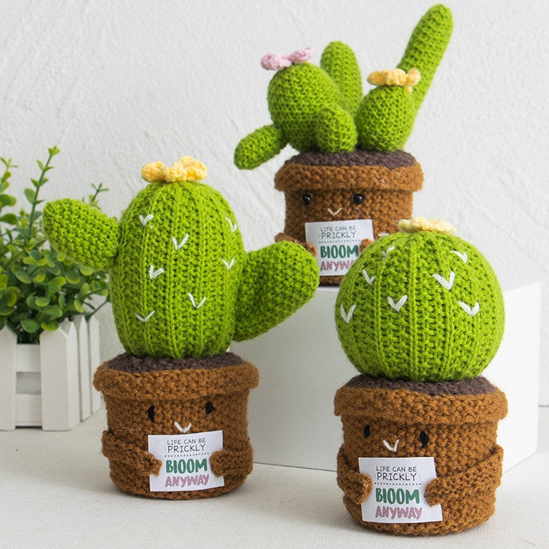 Crochet Cactus Plant – Handmade-Style Desk Decoration
