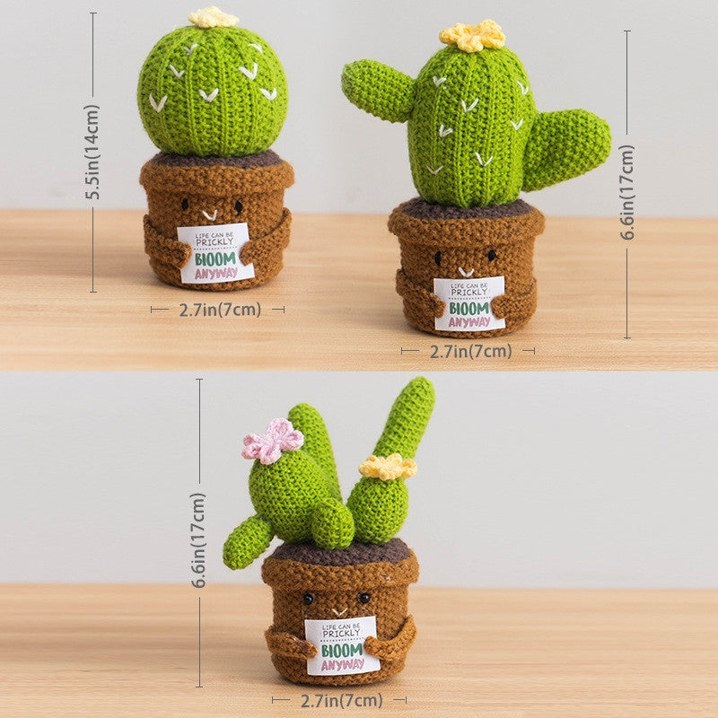 Crochet Cactus Plant – Handmade-Style Desk Decoration