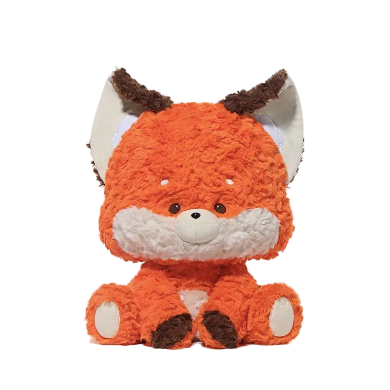 Fox Plush Toy – Oversized Head Sitting Fox, 38cm