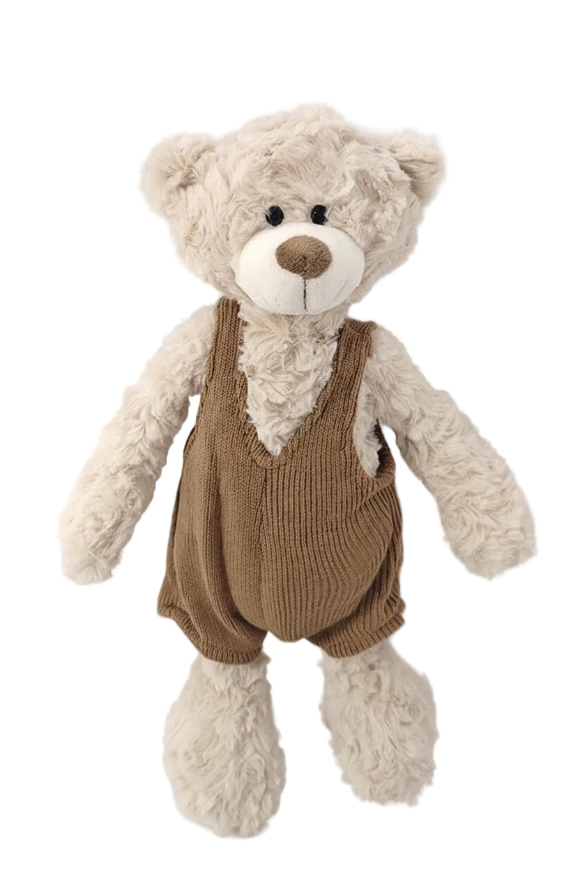 Elephant Plush Toy in Overalls - Soft Dressed Cuddly Elephant