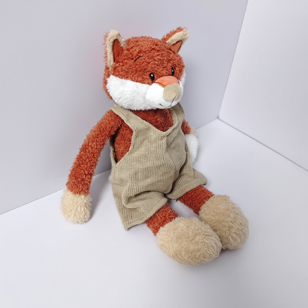 Elephant Plush Toy in Overalls - Soft Dressed Cuddly Elephant