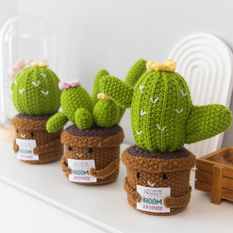 Crochet Cactus Plant – Handmade-Style Desk Decoration