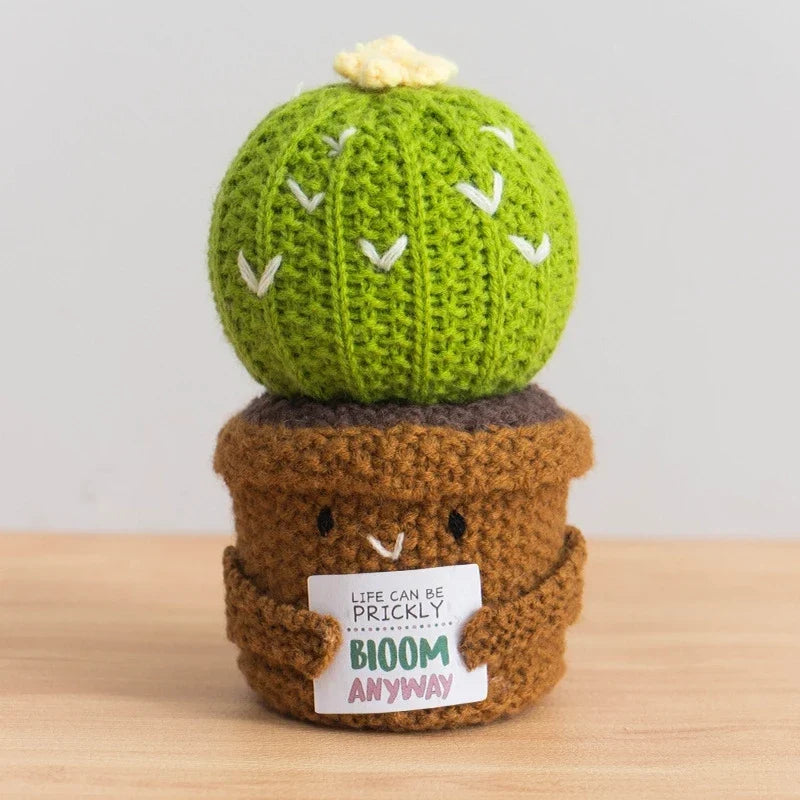 Crochet Cactus Plant – Handmade-Style Desk Decoration
