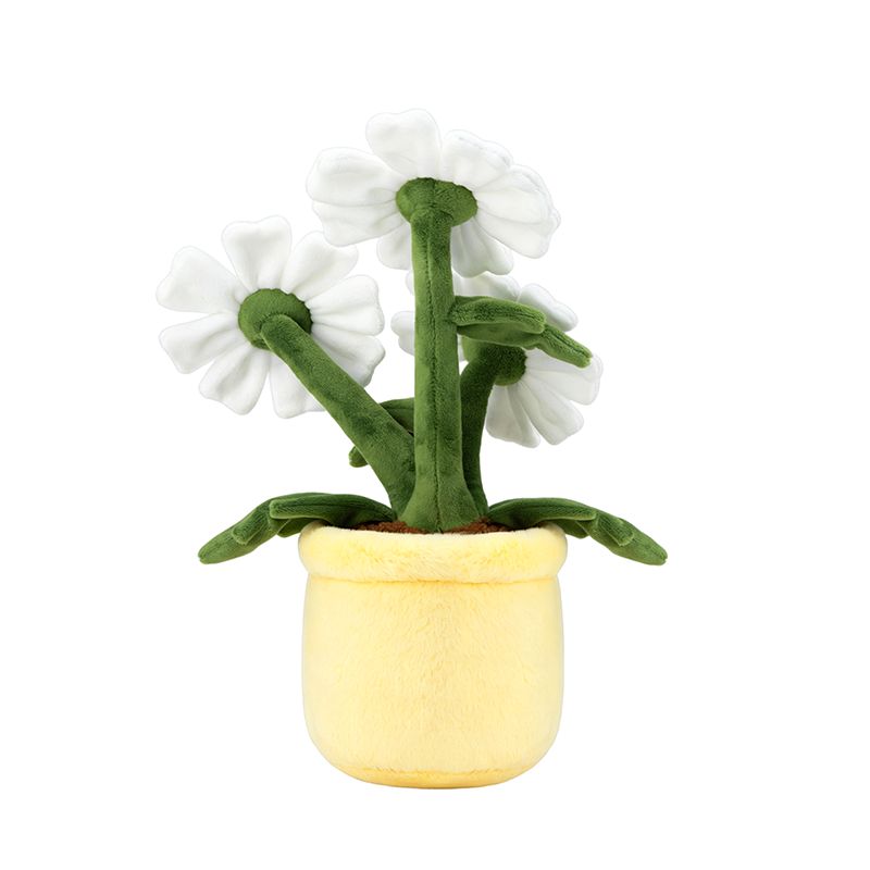 Daisy Flower Pot Plush Toy – Smiling Doll, 30cm