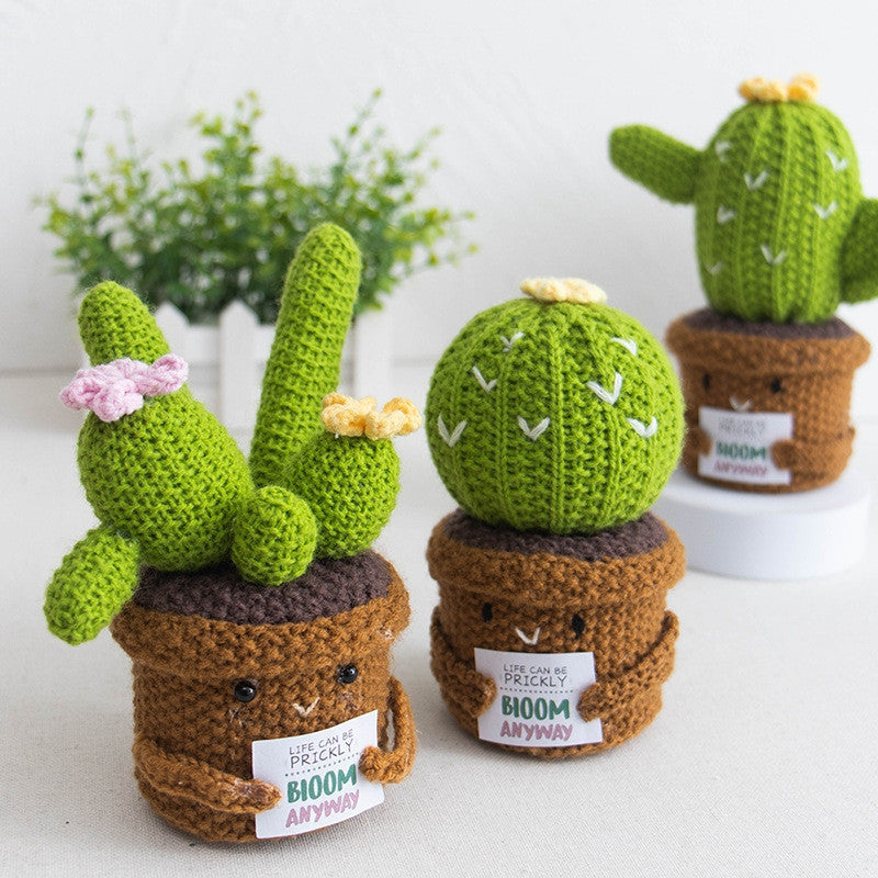 Crochet Cactus Plant – Handmade-Style Desk Decoration