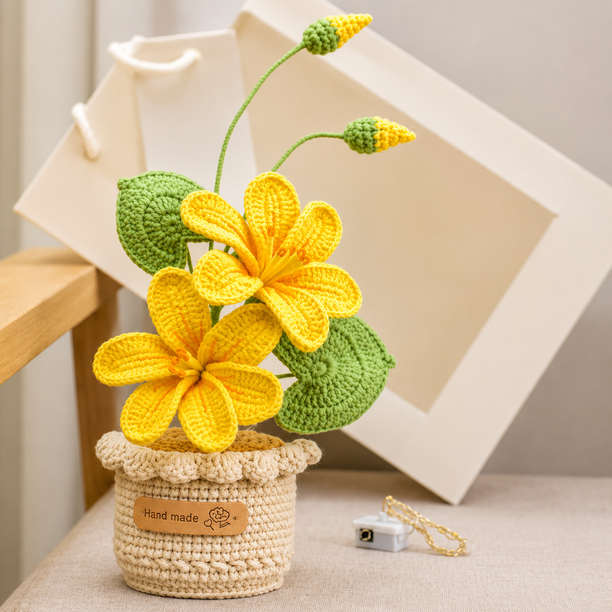 Potted Poinsettia Flower – Artificial Floral Decor