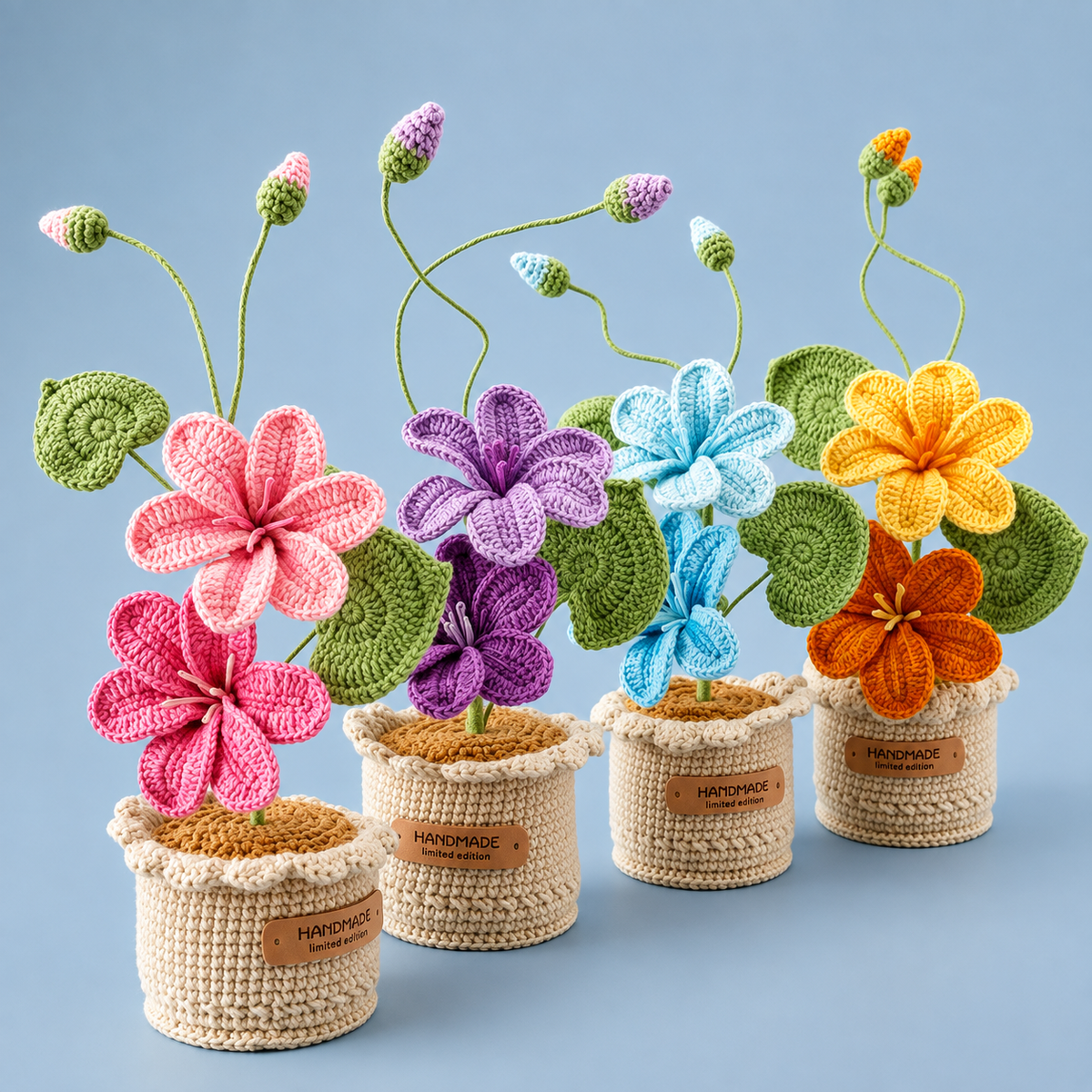 Potted Poinsettia Flower – Artificial Floral Decor