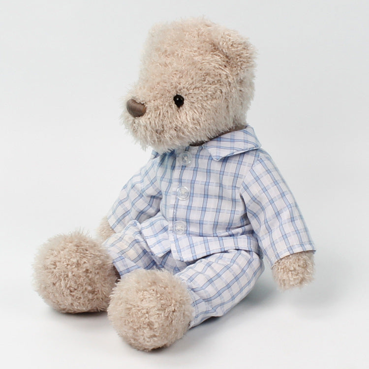 Dressed Teddy Bear – Curly Plush Bear, 30cm