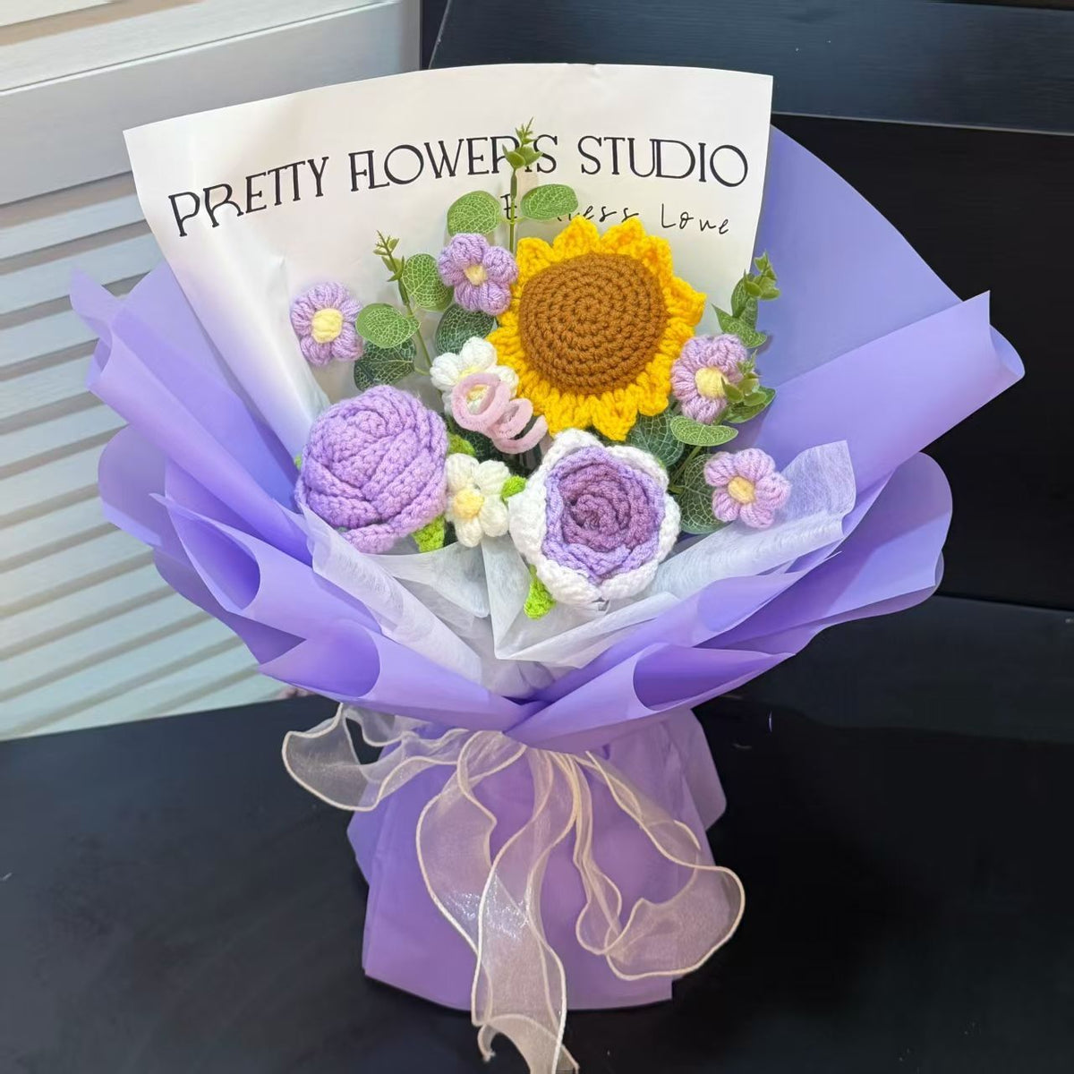 Handmade Crochet Sunflower Bouquet – Knitted Gift
