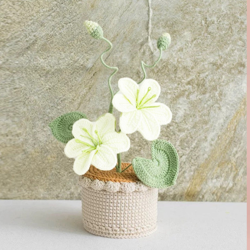 Potted Poinsettia Flower – Artificial Floral Decor