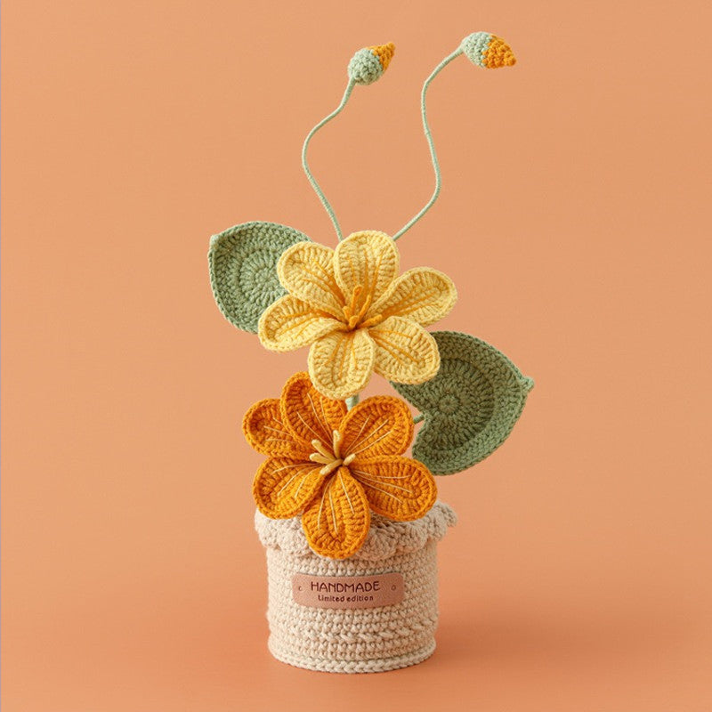 Potted Poinsettia Flower – Artificial Floral Decor