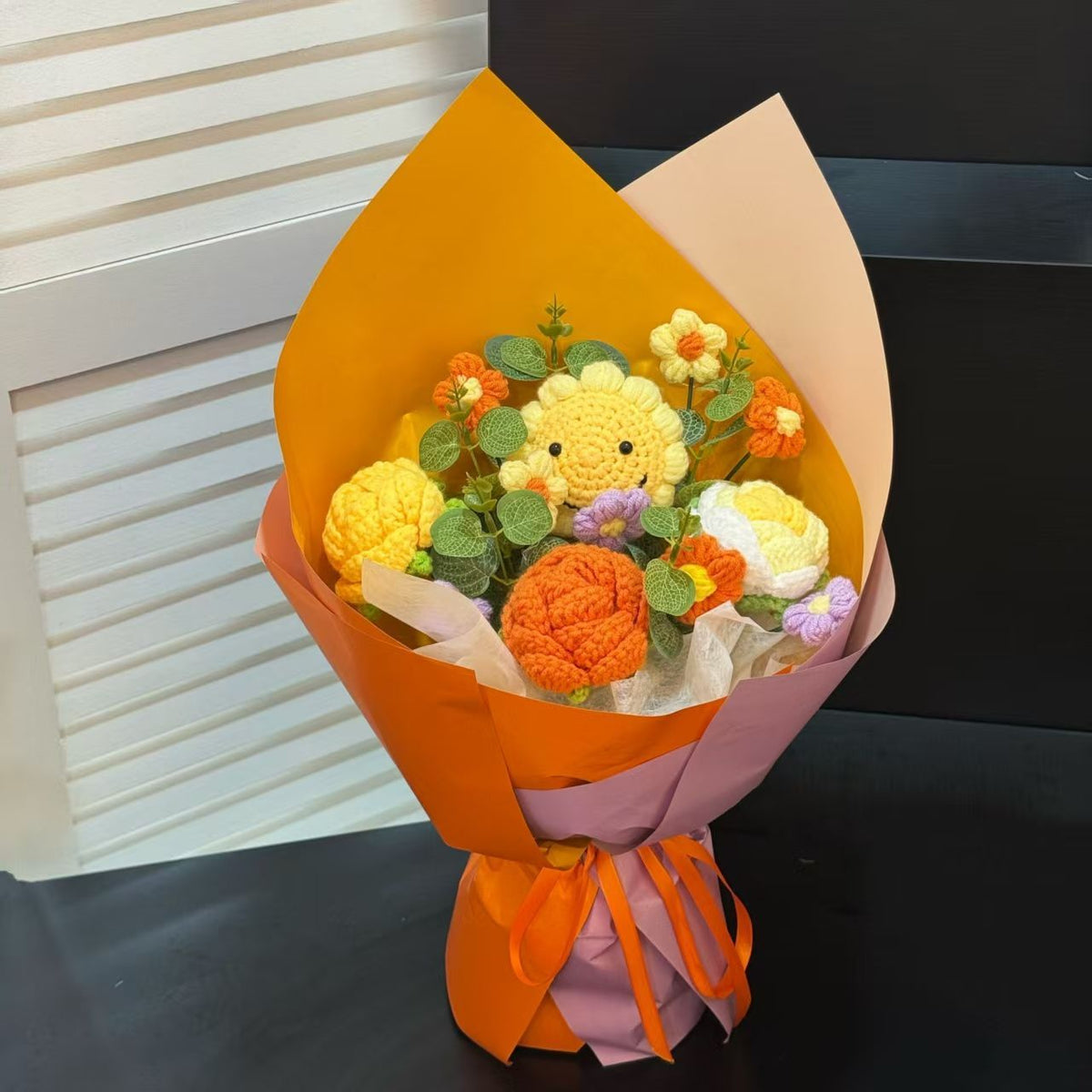 Handmade Crochet Sunflower Bouquet – Knitted Gift