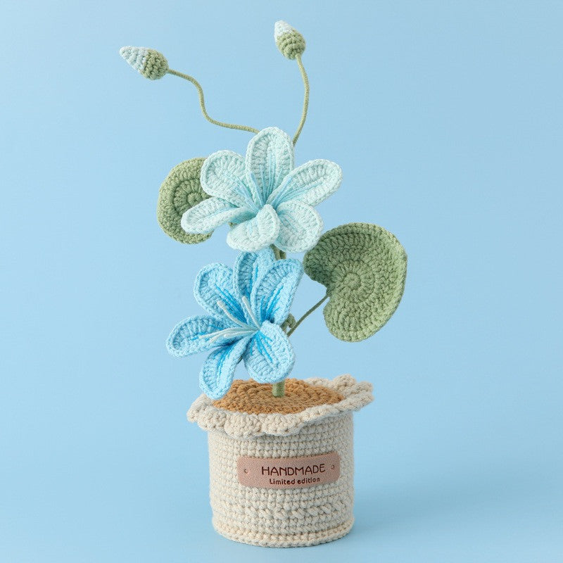 Potted Poinsettia Flower – Artificial Floral Decor