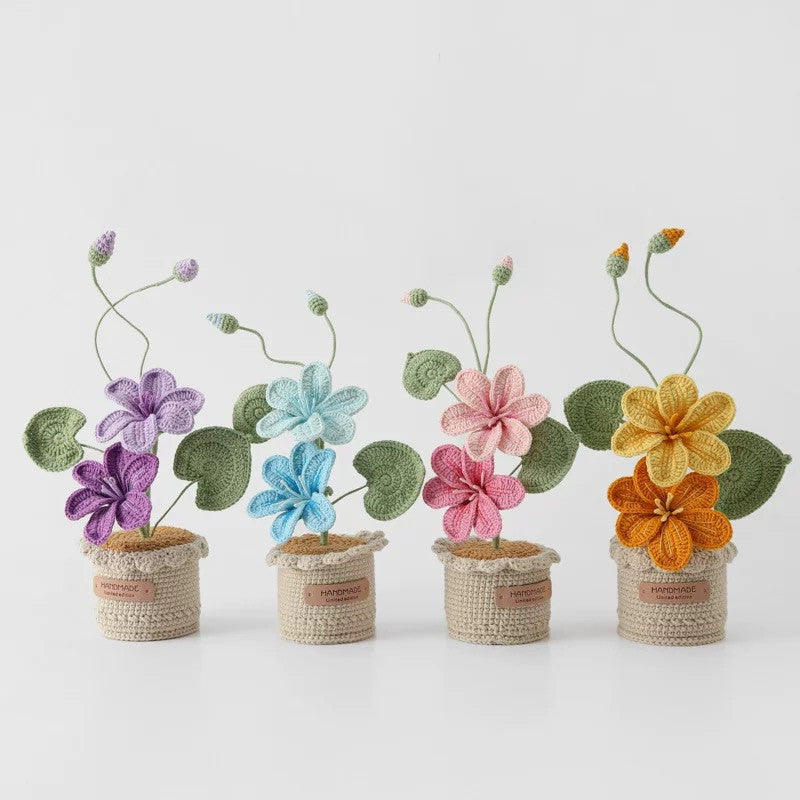 Potted Poinsettia Flower – Artificial Floral Decor
