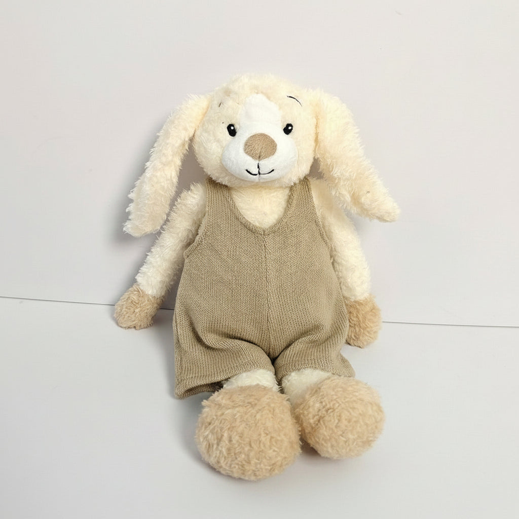 Elephant Plush Toy in Overalls - Soft Dressed Cuddly Elephant